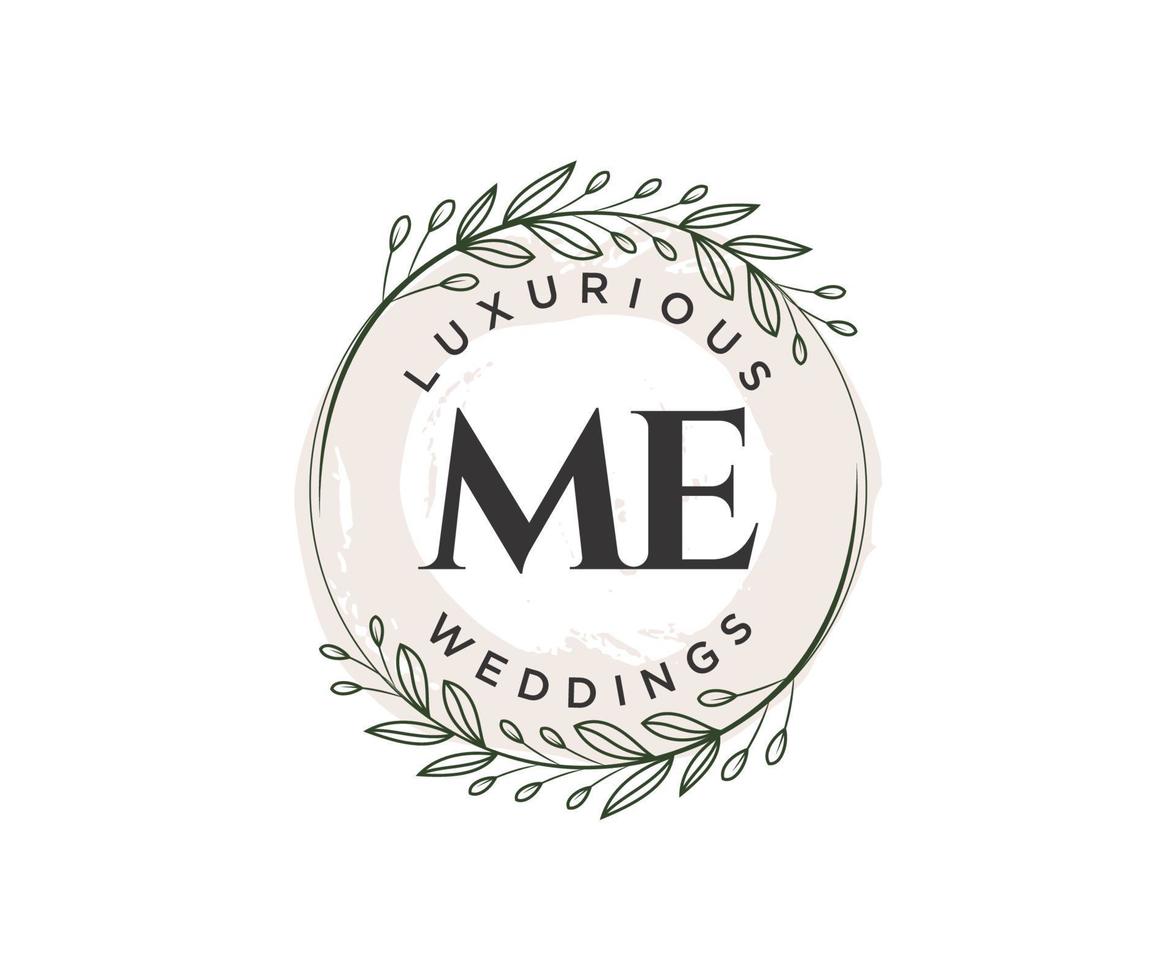 plantilla de logotipos de monograma de boda con letras iniciales, plantillas florales y minimalistas modernas dibujadas a mano para tarjetas de invitación, guardar la fecha, identidad elegante. vector