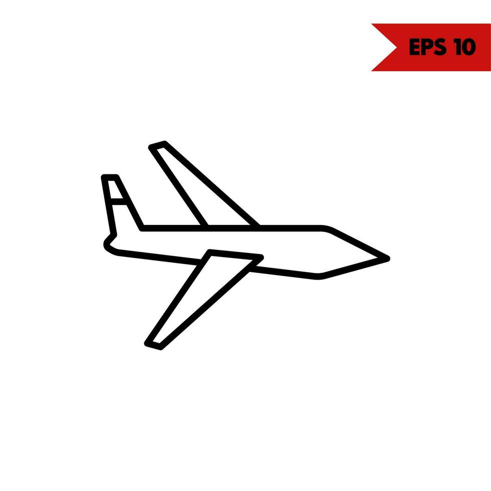 ilustración del icono de la línea de aviones vector