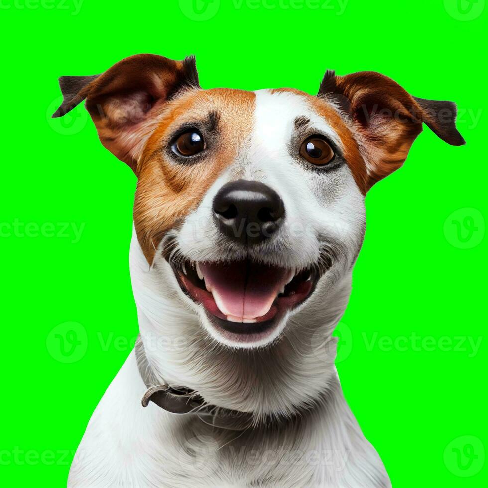 AI generated happy dog smile with clipping path photo
