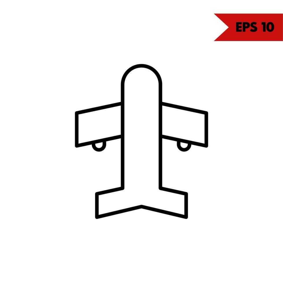 illustration of aircraft line icon vector