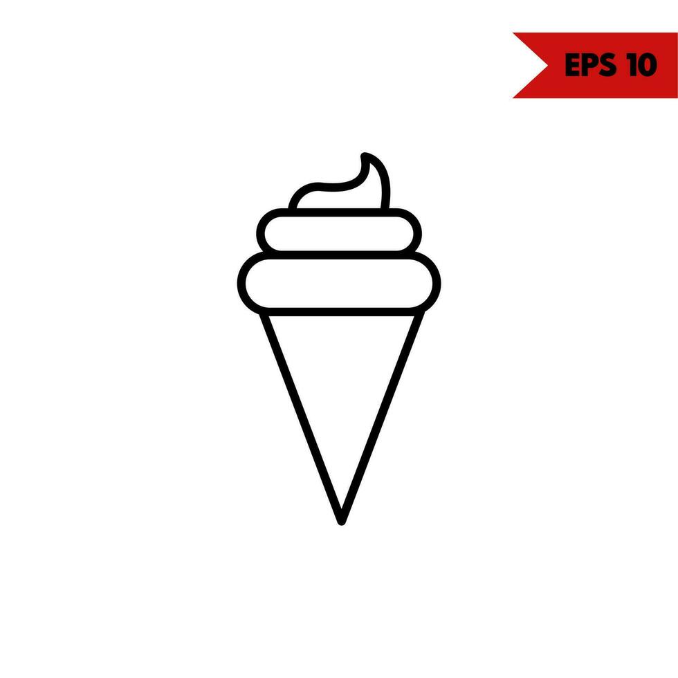 ilustración del icono de la línea de helado vector