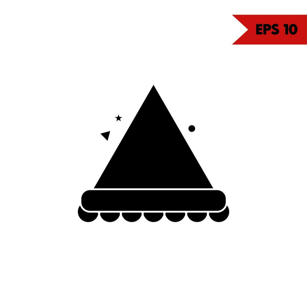 illustration  of birthday hat glyph icon vector