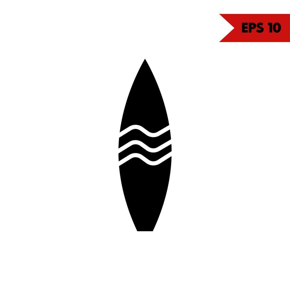 illustration of surfing board glyph icon vector