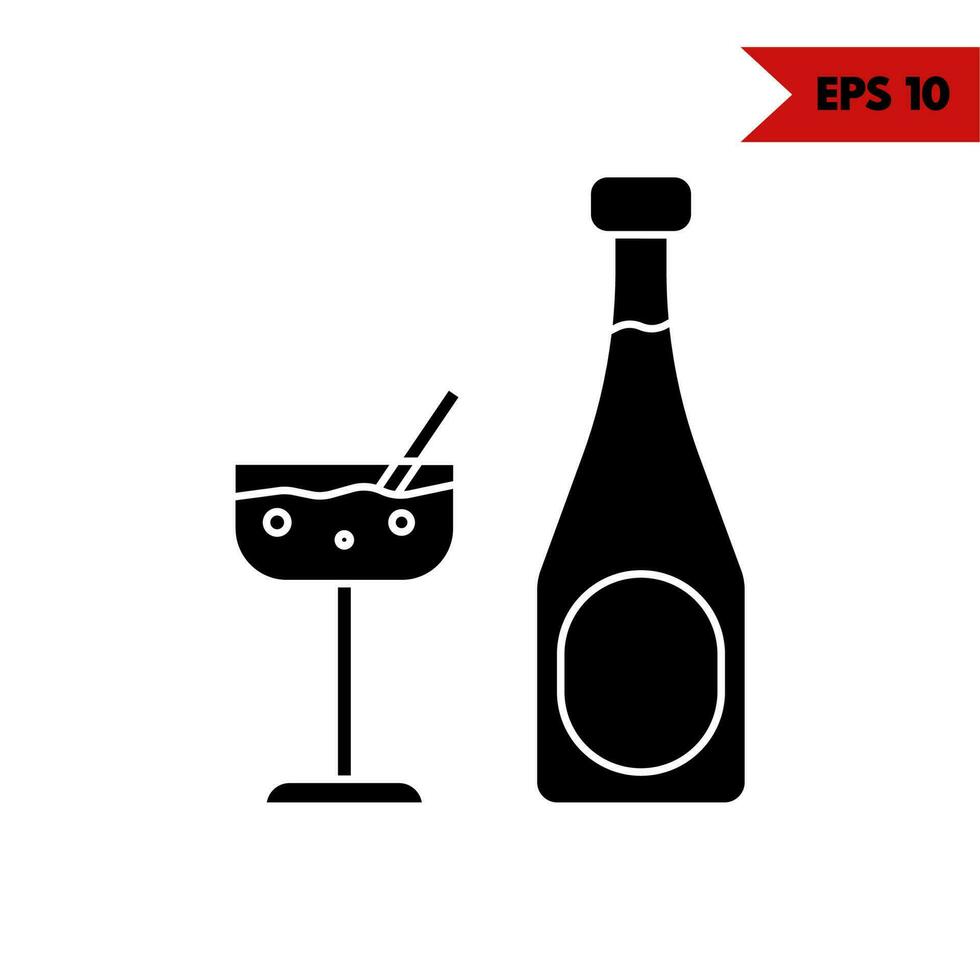 illustration of wine glyph icon vector