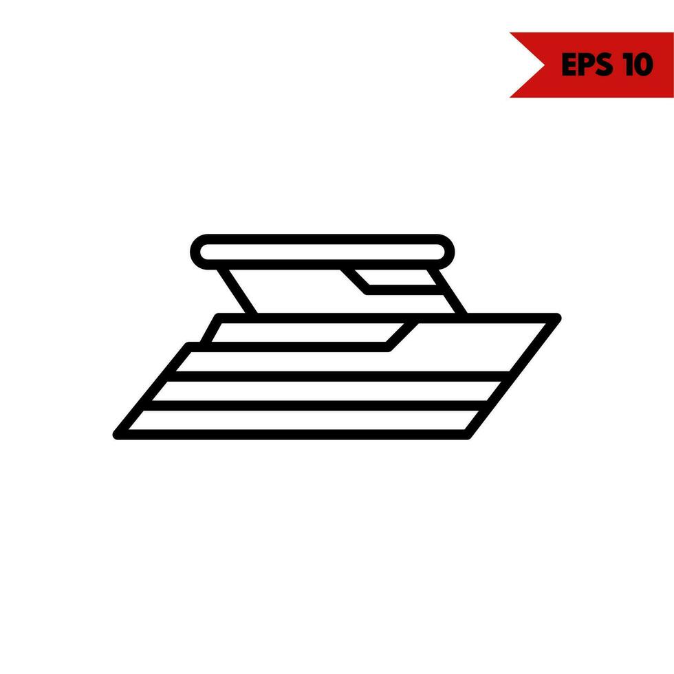 illustration of boat line icon vector