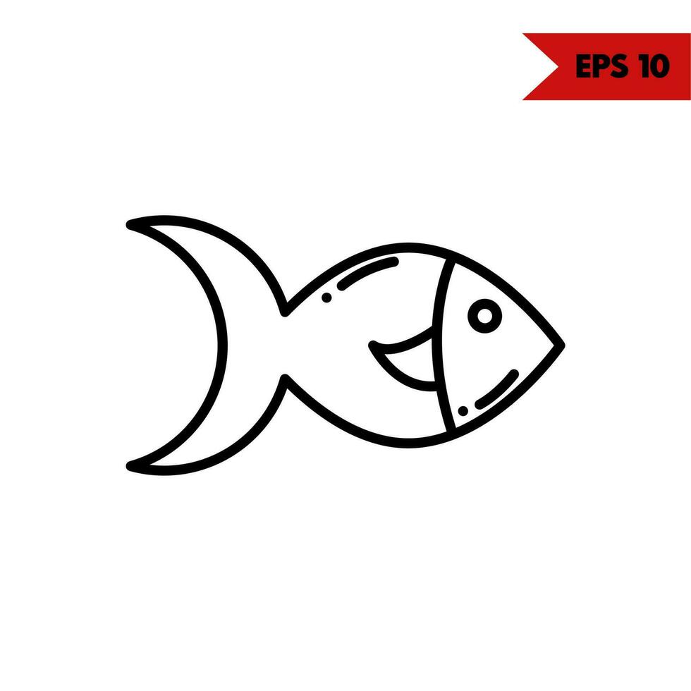 illustration of fish line icon vector