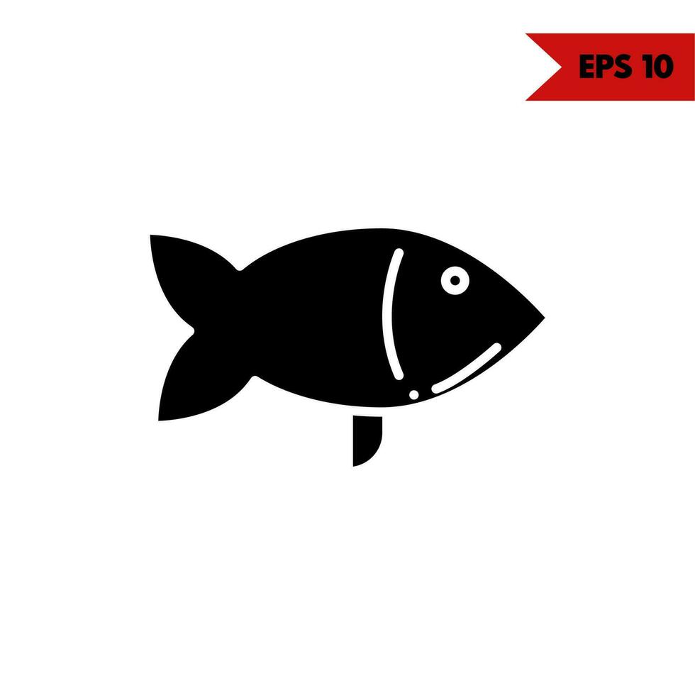 illustration of fish glyph icon vector