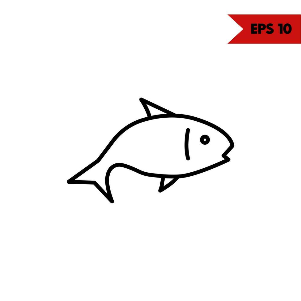 illustration of  fish line icon vector