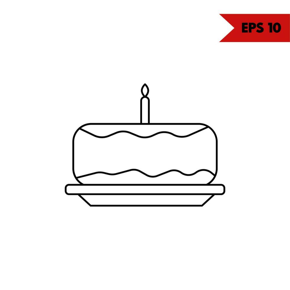 illustration of birthday cake line icon vector