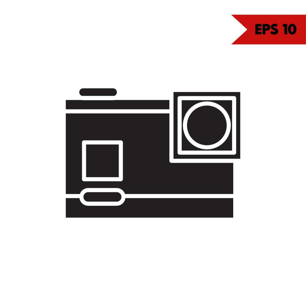 illustration of camera glyph icon vector