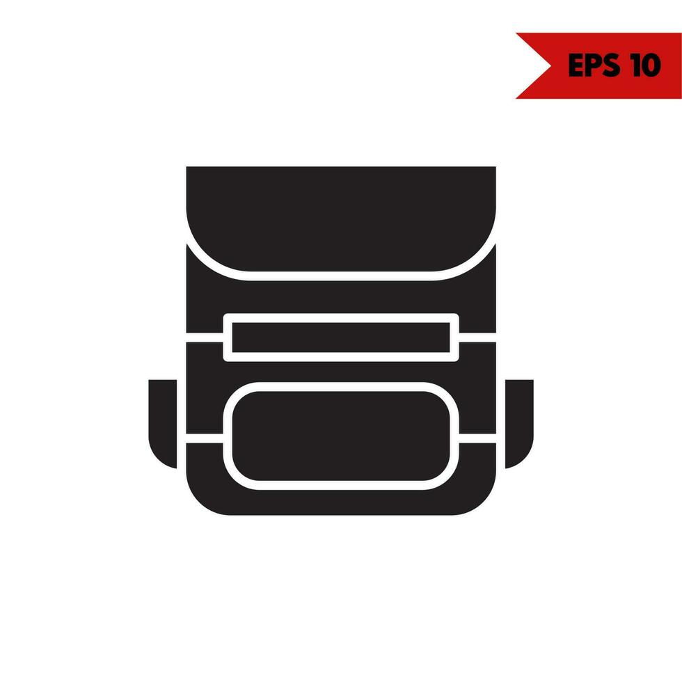 illustration of backpack glyph icon vector