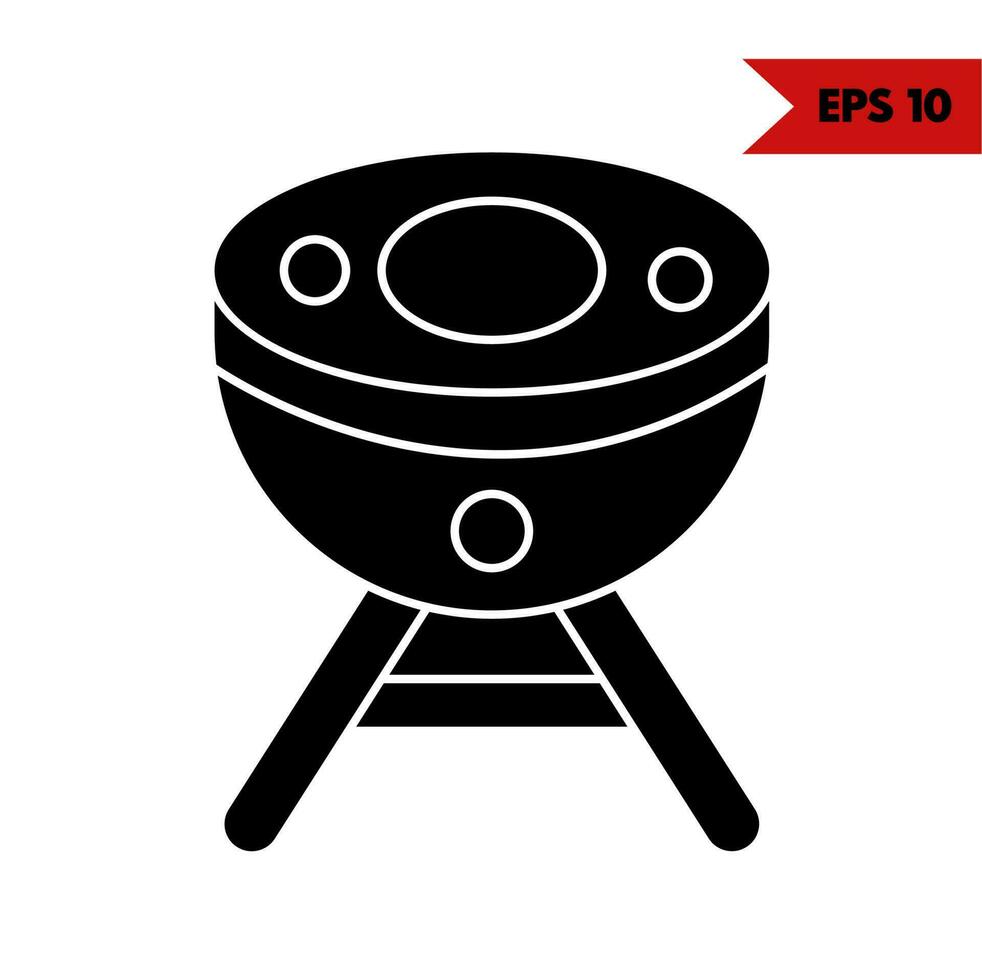 illustration of grill glyph icon vector