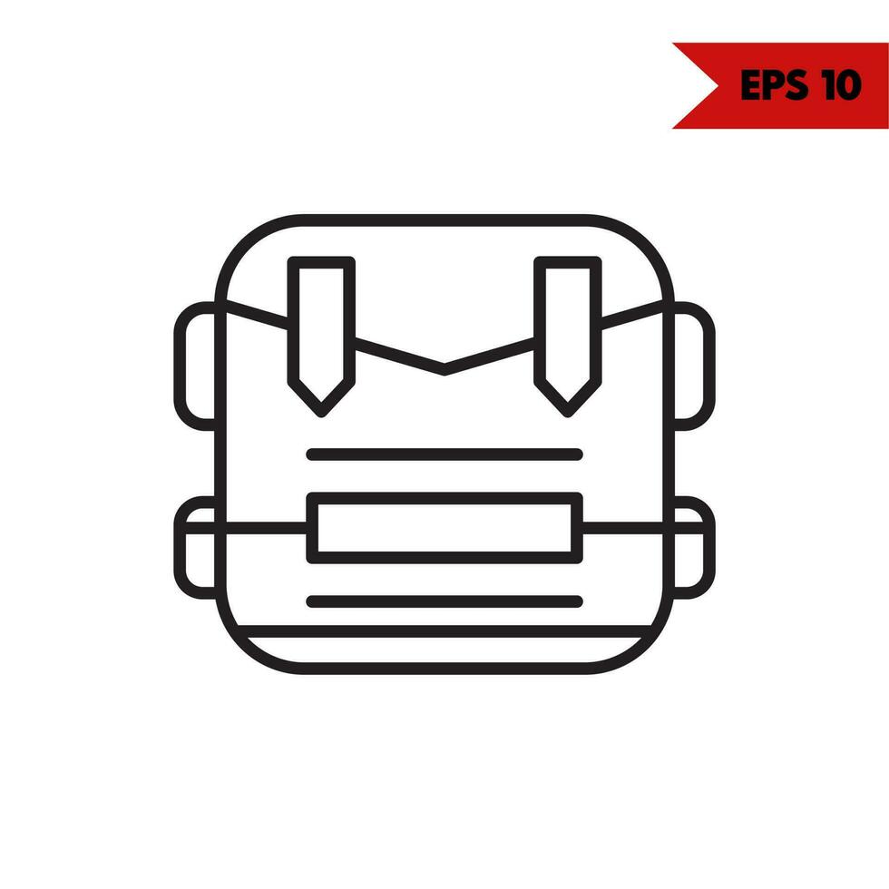 illustration of backpack line icon vector