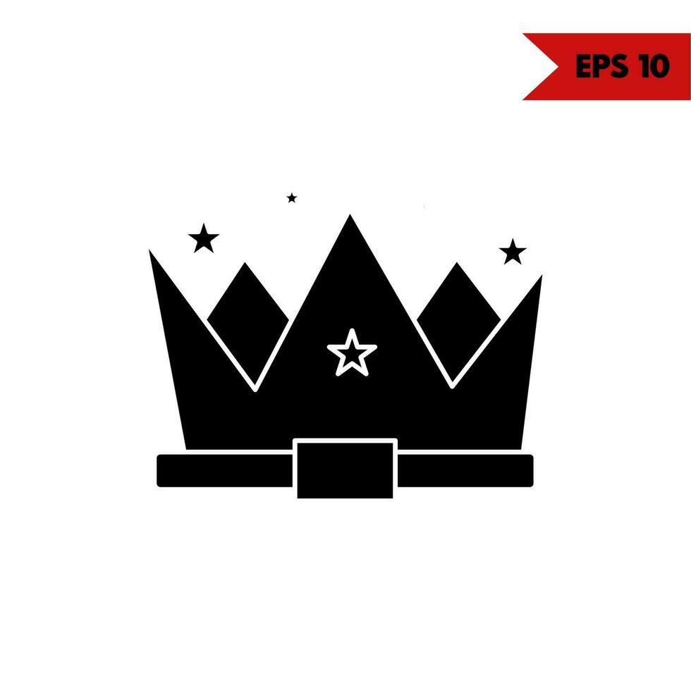 illustration of crown glyph icon vector