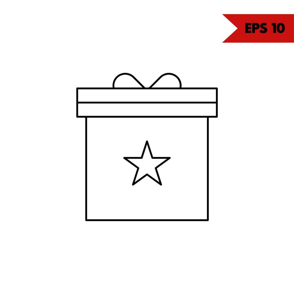 illustration of gift box line icon vector