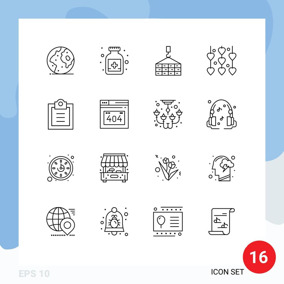 16 Creative Icons Modern Signs and Symbols of tasks wedding building valentines day decoration Editable Vector Design Elements