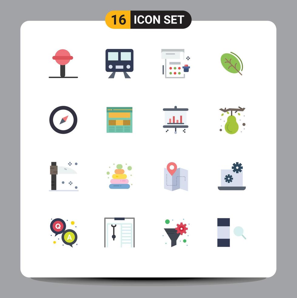 16 iconos creativos signos y símbolos modernos del mapa primavera calendario naturaleza ecología paquete editable de elementos creativos de diseño de vectores