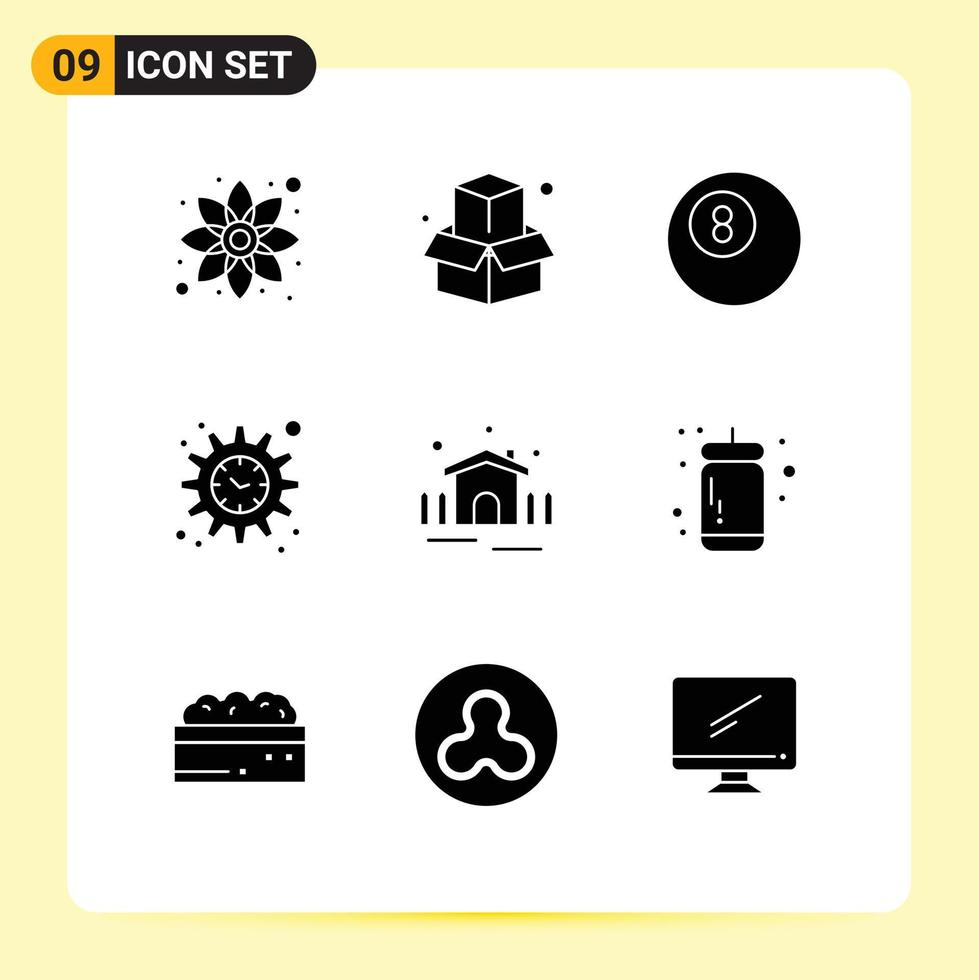9 Creative Icons Modern Signs and Symbols of ketchup sauce shelter billiard patio construction Editable Vector Design Elements