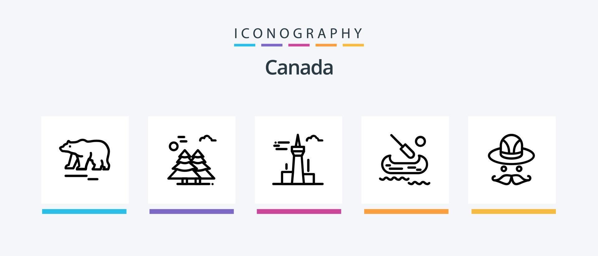 paquete de iconos de la línea 5 de canadá que incluye canadá. amar. ártico. Canadá. mapa. diseño de iconos creativos vector