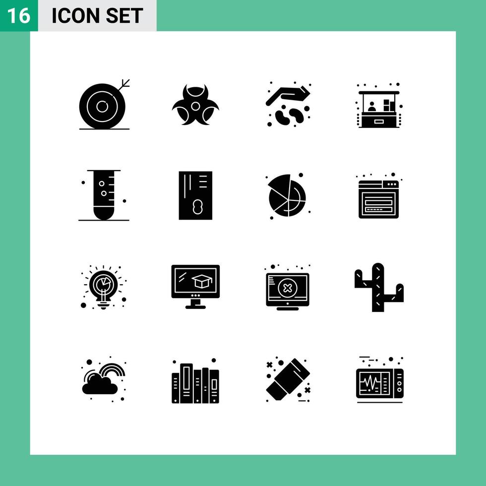 Set of 16 Modern UI Icons Symbols Signs for biology investment agriculture home business growth Editable Vector Design Elements