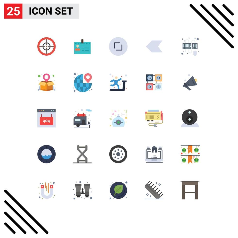 25 Thematic Vector Flat Colors and Editable Symbols of input pointer people arrow enlarge Editable Vector Design Elements