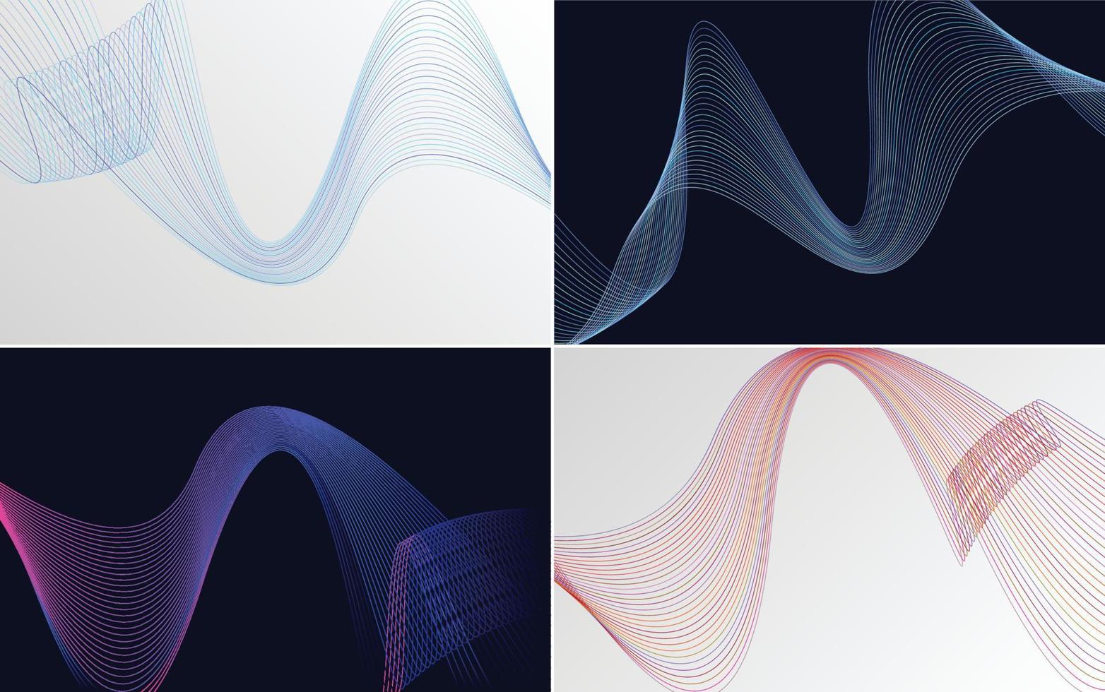 Set of 4 vector line backgrounds perfect for any project