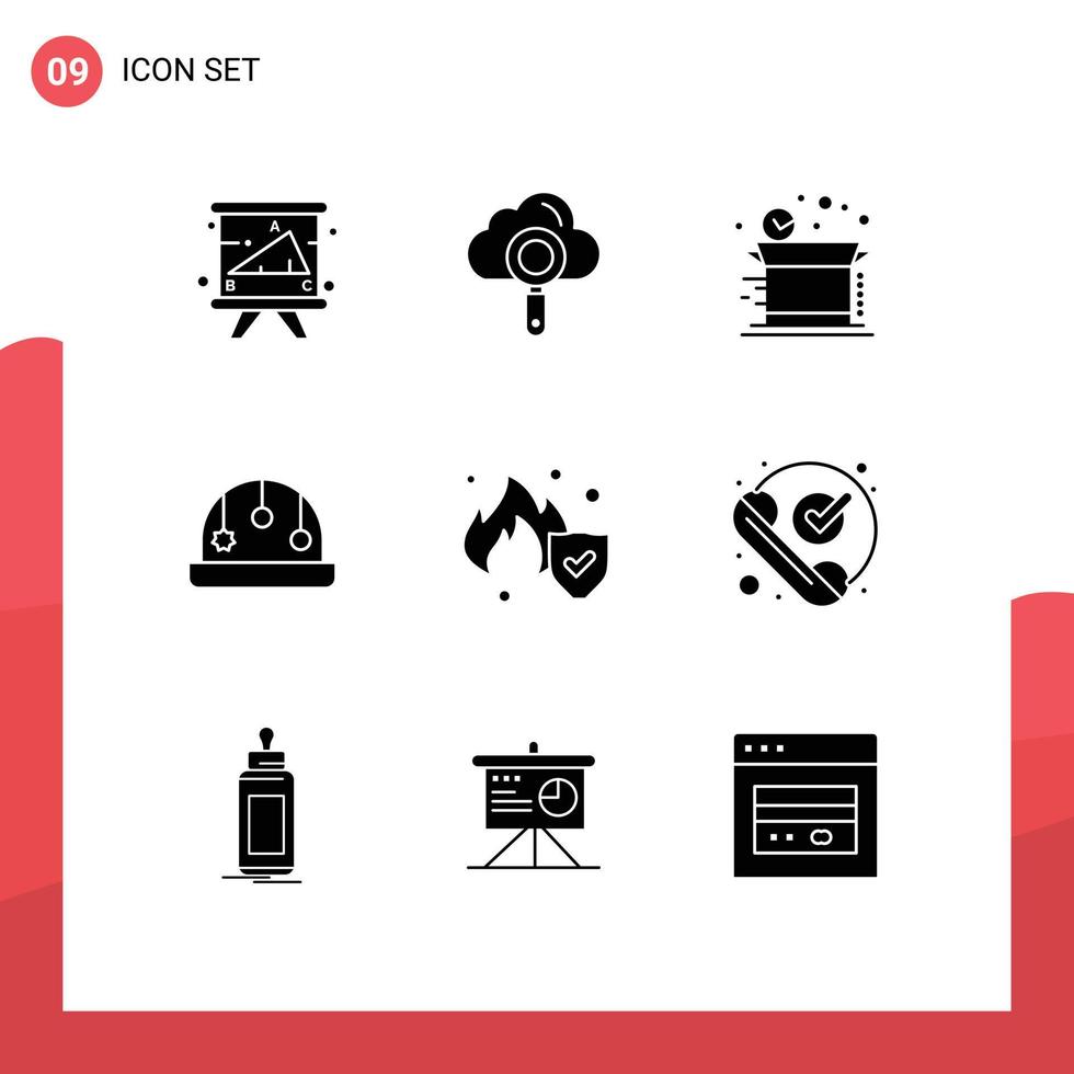 Modern Set of 9 Solid Glyphs Pictograph of insurance toy find playpen shipping Editable Vector Design Elements