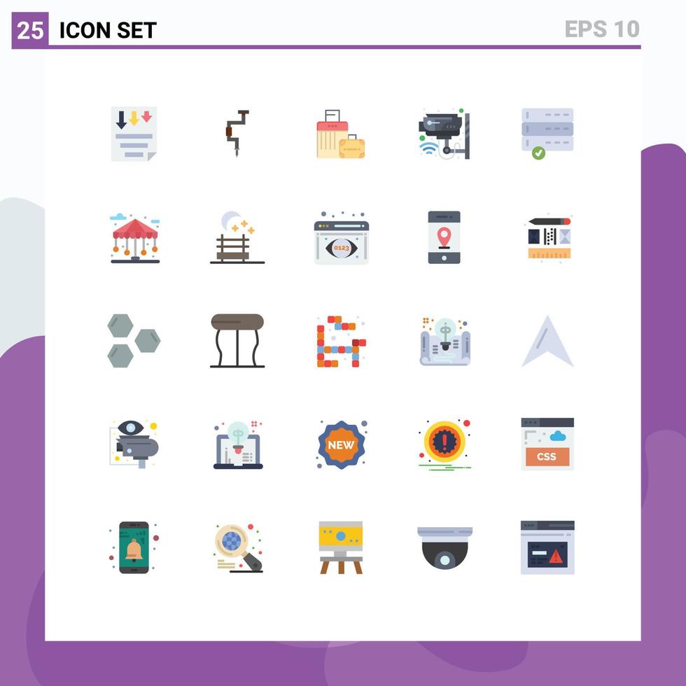 25 Universal Flat Colors Set for Web and Mobile Applications smart home tool cctv handbag Editable Vector Design Elements