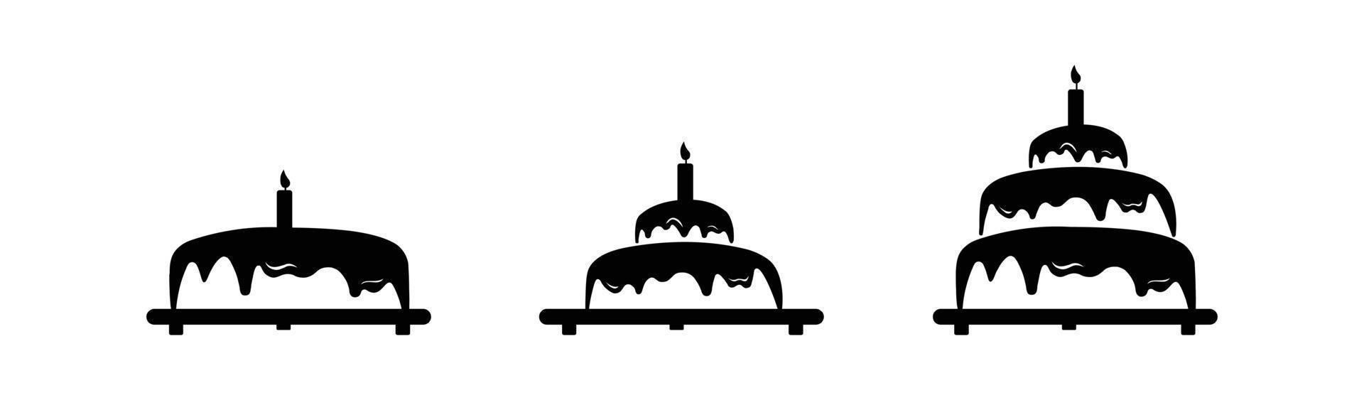 Plantilla de logotipo simple crema cupcake cereza, ilustración vectorial sobre fondo blanco y negro. vector
