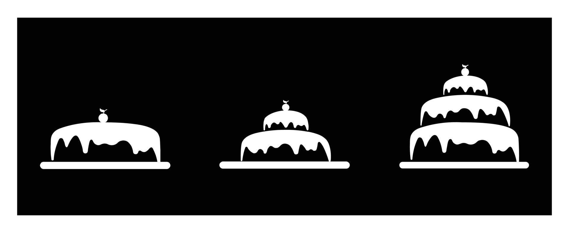 Cherry Cupcake Cream Simple Logo template, vector illustration on white and black background.