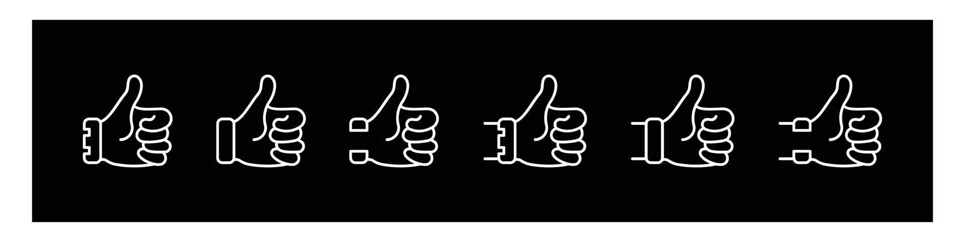 Set of Like icons, Up and down thumbs icon. Up and down thumbs icon sign isolated on black background - vector illustration