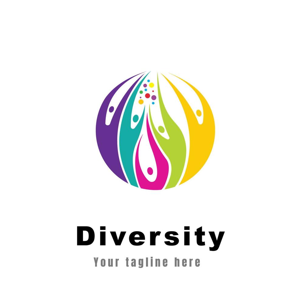 abstract logo diversity and togetherness of social people. Social team logo icon. Social diversity, team work. vector