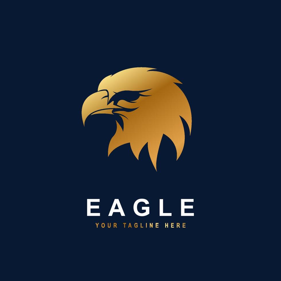 Eagle head insignia golden color vector illustration. a tactical emblem patch logo