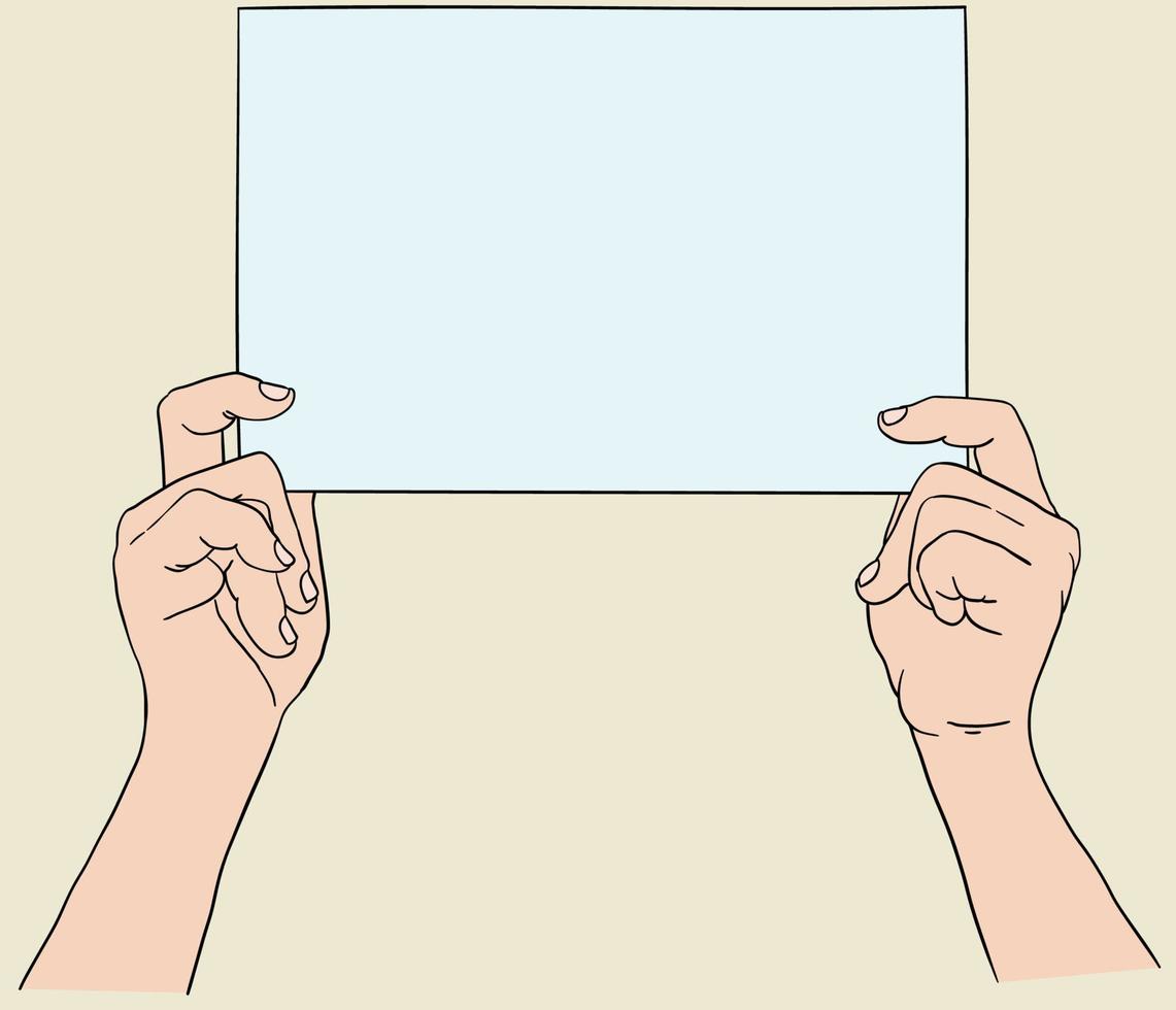 Hand Holding a Blank Paper vector