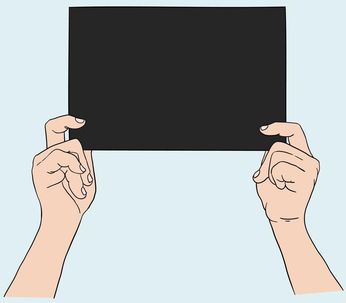 Hand Holding a Blank Paper vector