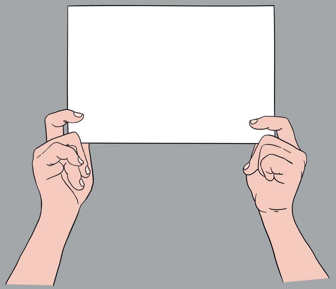 Hand Holding a Blank Paper vector