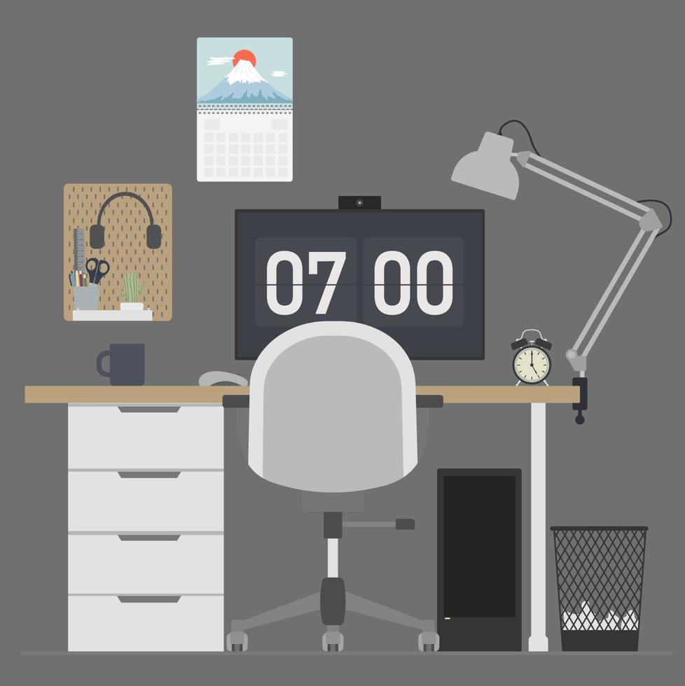 Work Desk Set Up vector