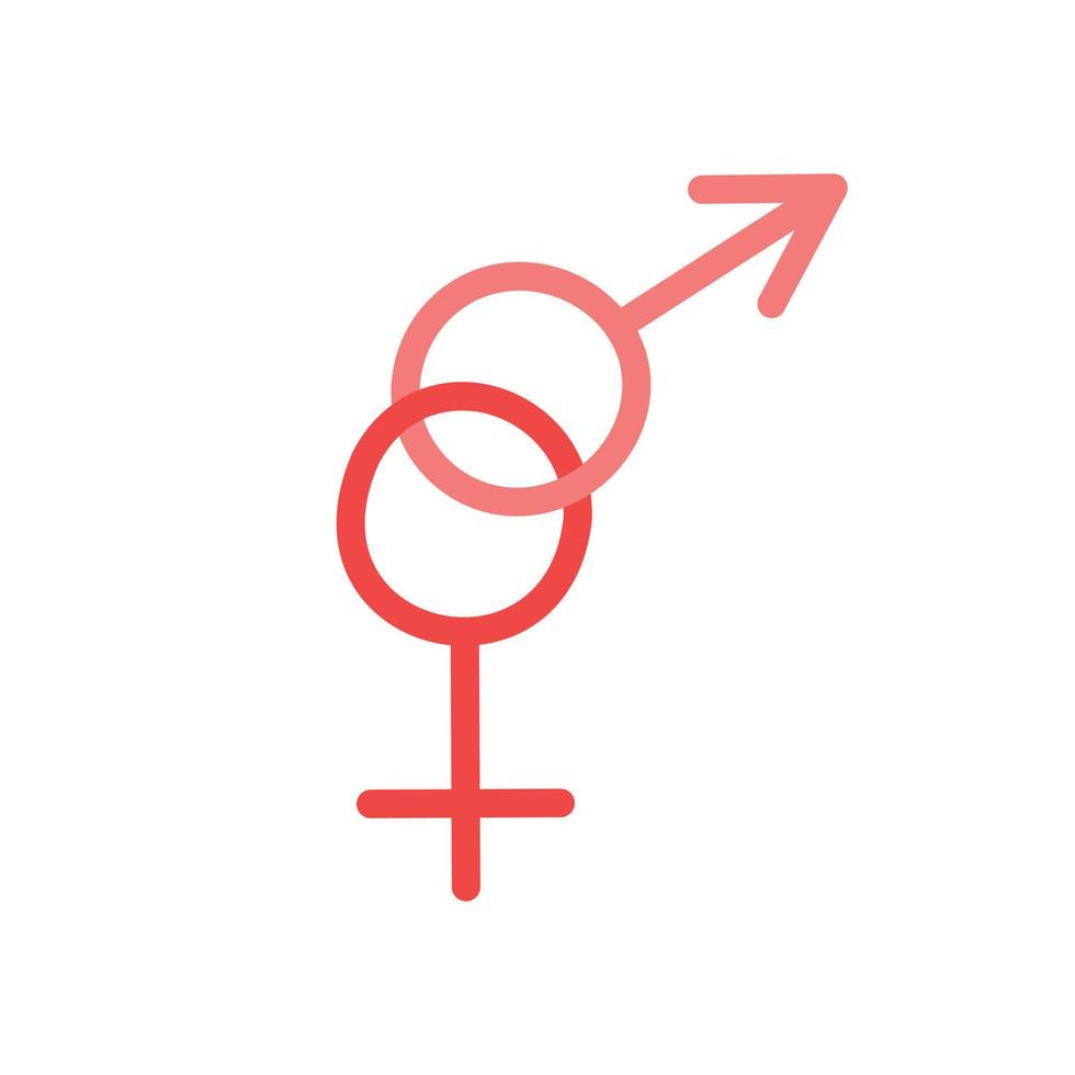 símbolos de género masculino y femenino. elemento para tarjetas de felicitación, carteles, pegatinas y diseño de temporada. vector