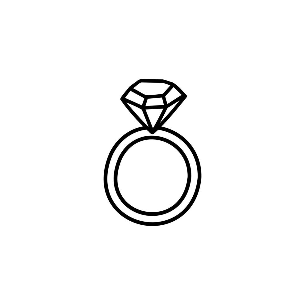 anillo de diamantes. elemento para tarjetas de felicitación, carteles, pegatinas y diseño de temporada vector