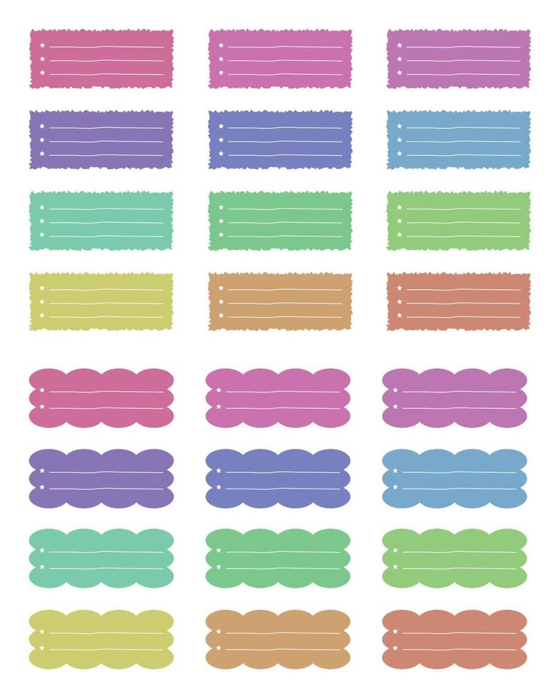 Set of planner stickers. Printable Planner Stickers. Planners and weekly days label. Bullet journal stickers, planner, scrapbook stickers design. vector