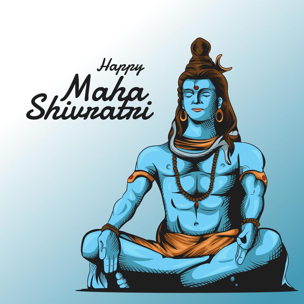 illustration of Hindu Religion Happy Maha Shivratri. Maha ...