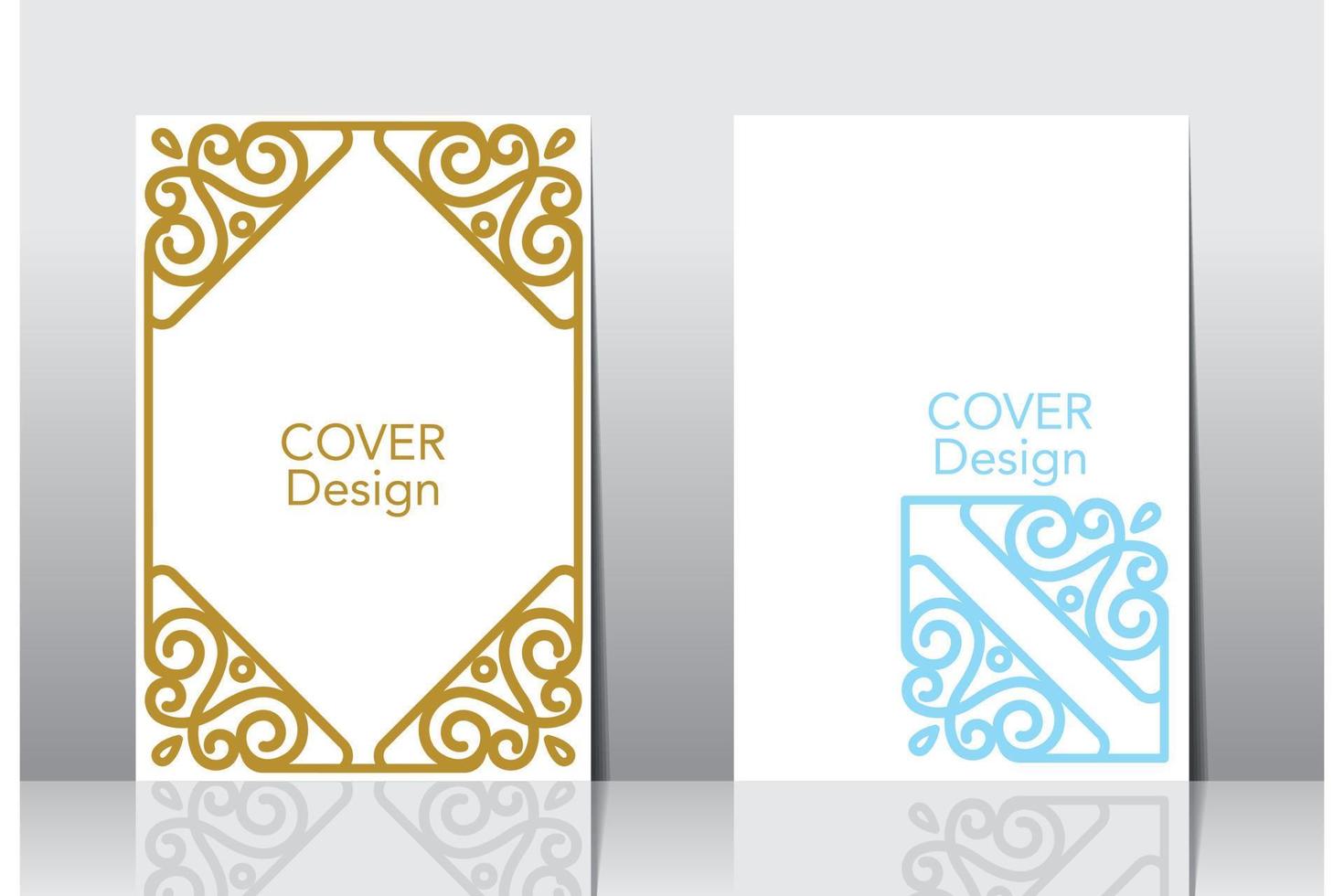 Arabic frame border cover design, islamic book cover vector
