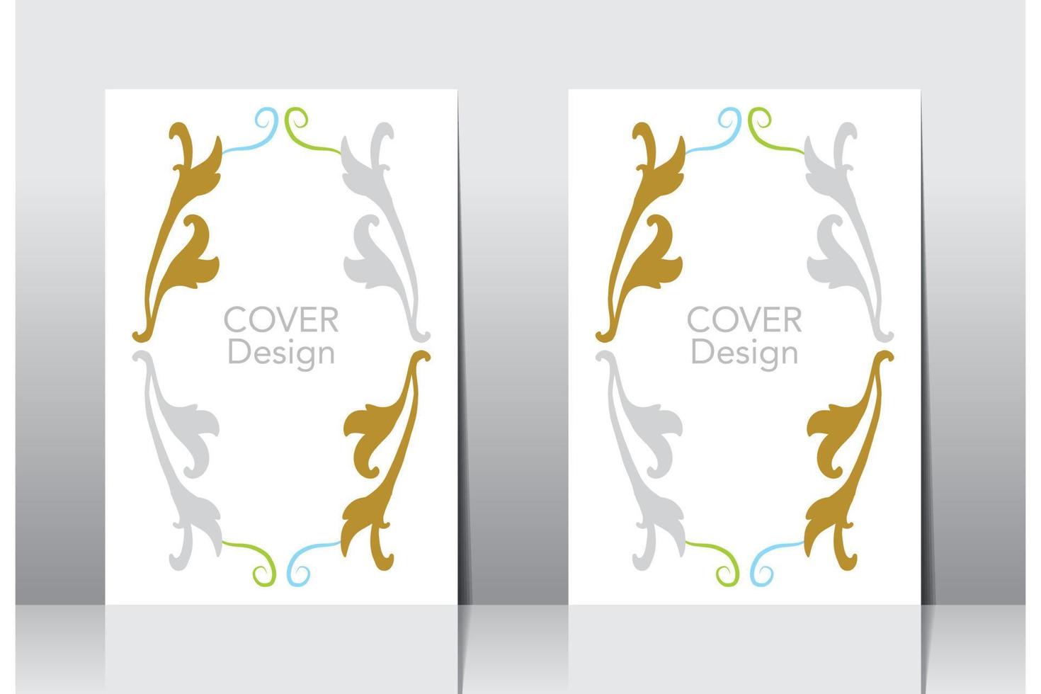 Arabic frame border cover design, islamic book cover vector