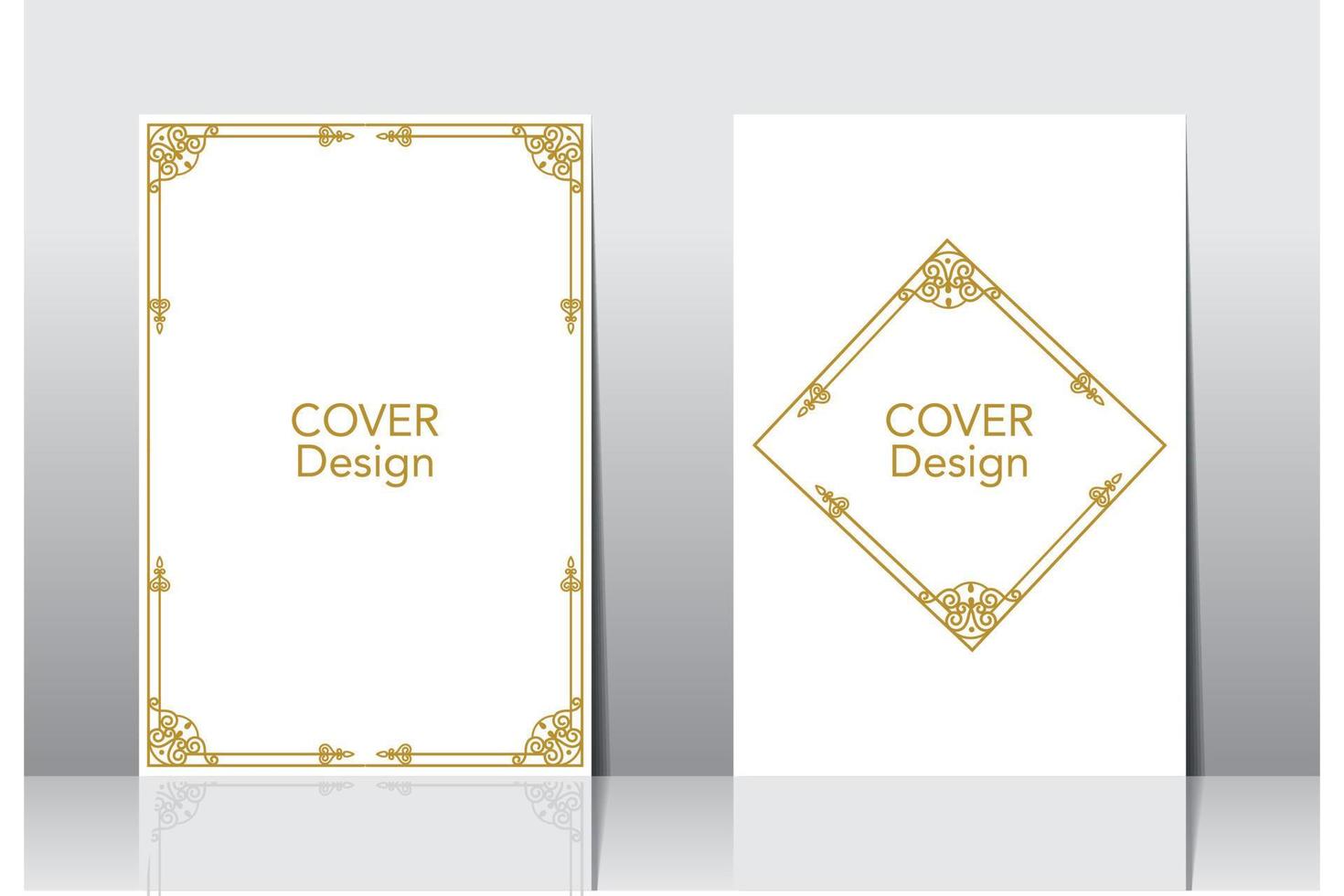 Arabic frame border cover design, islamic book cover vector