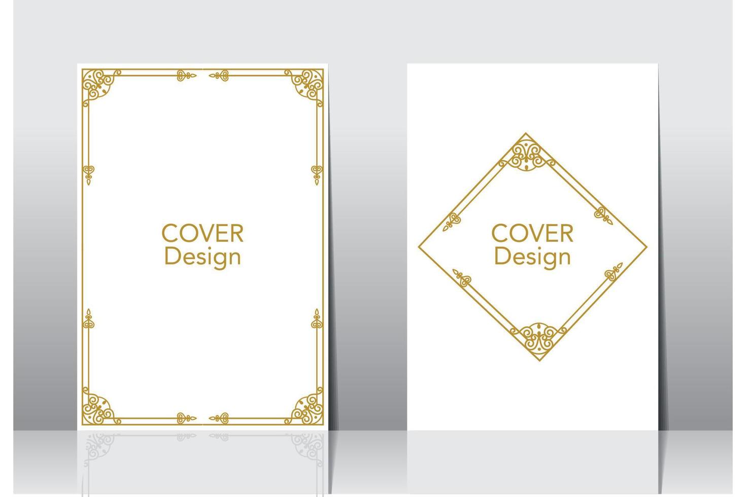 Arabic frame border cover design, islamic book cover vector