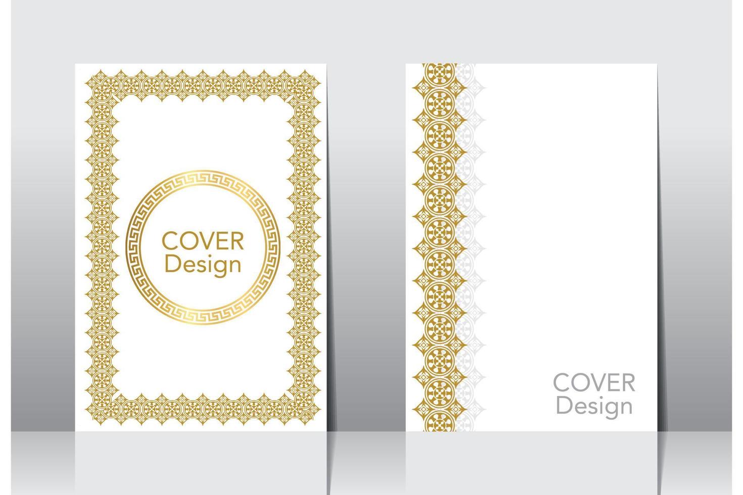 Arabic frame border cover design, islamic book cover vector