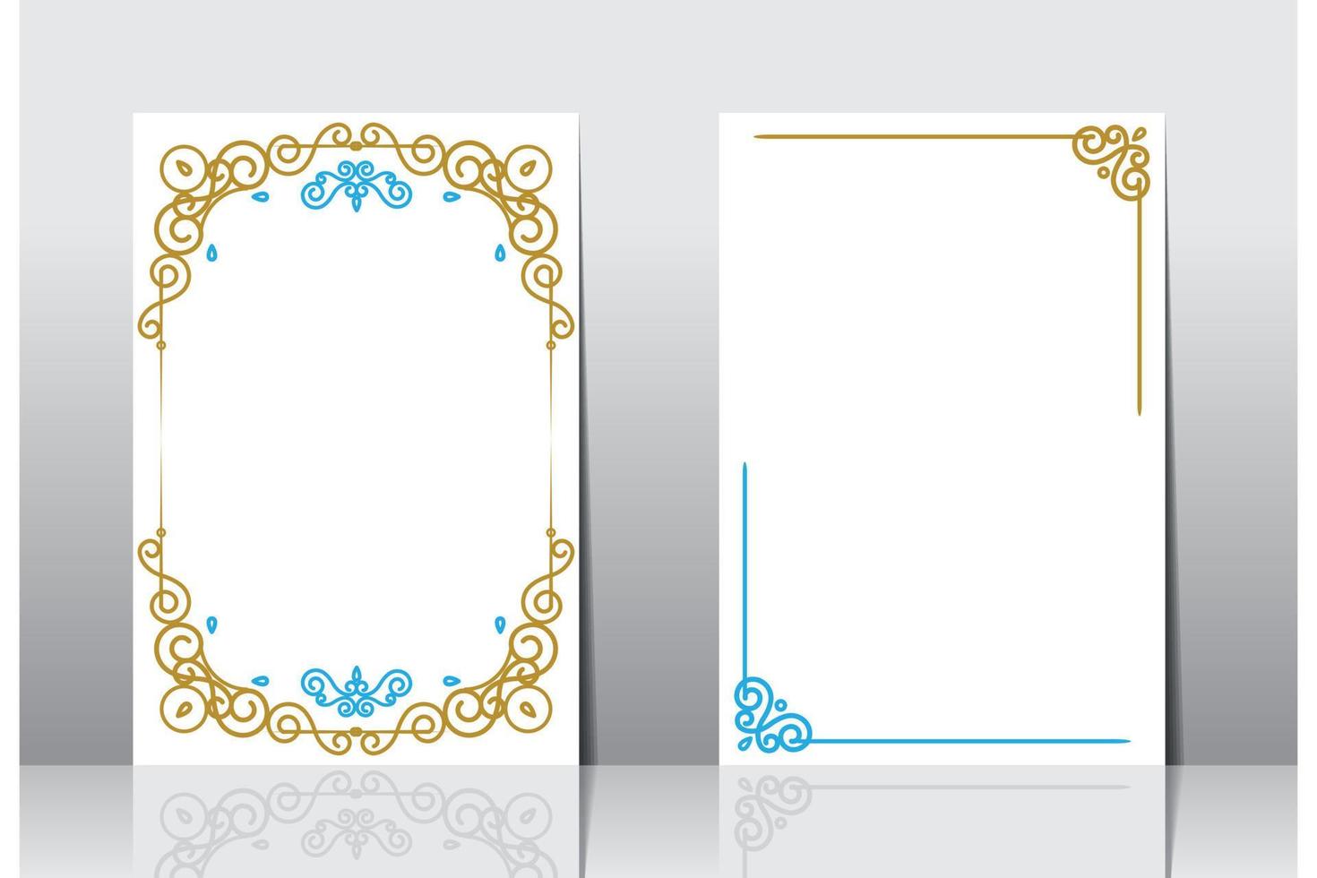 Arabic frame border cover design, islamic book cover vector