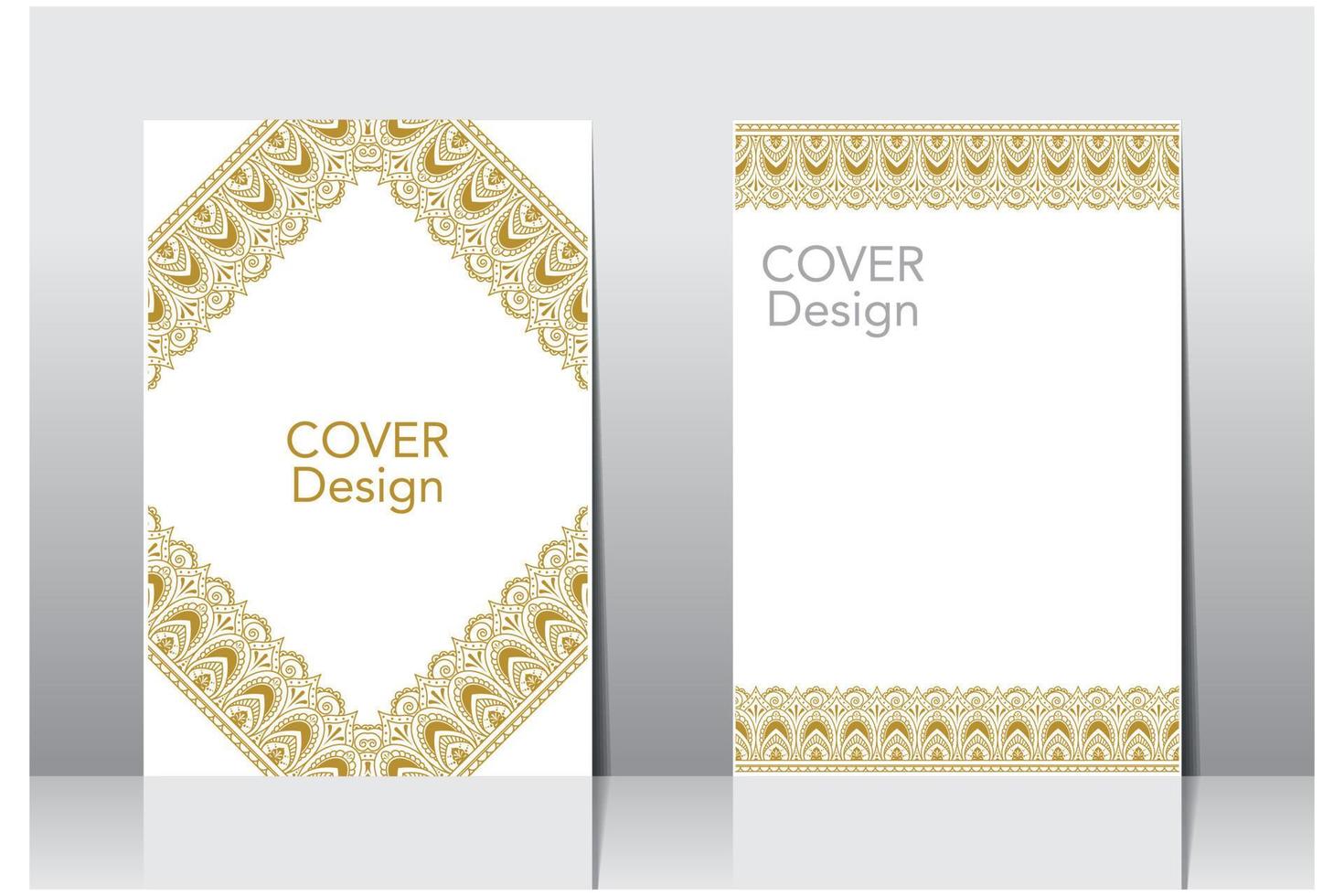 Arabic frame border cover design, islamic book cover vector