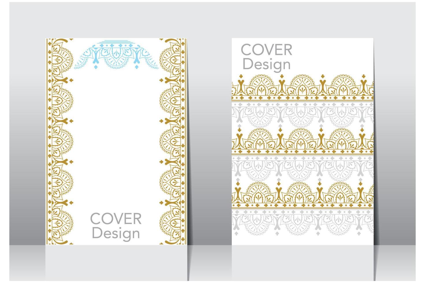 Arabic frame border cover design, islamic book cover vector