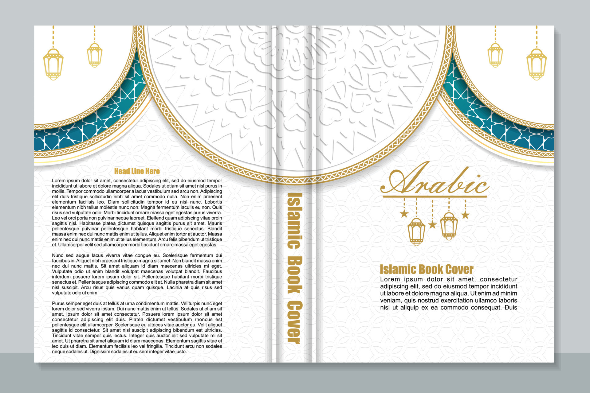 Arabic Islamic Style Book Cover Design 16804456 Vector Art At Vecteezy